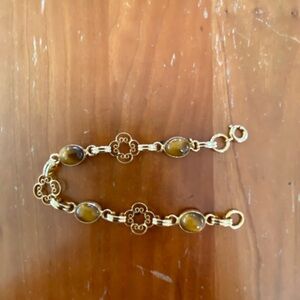 Antique Gold Filled Tiger Eye Bracelet